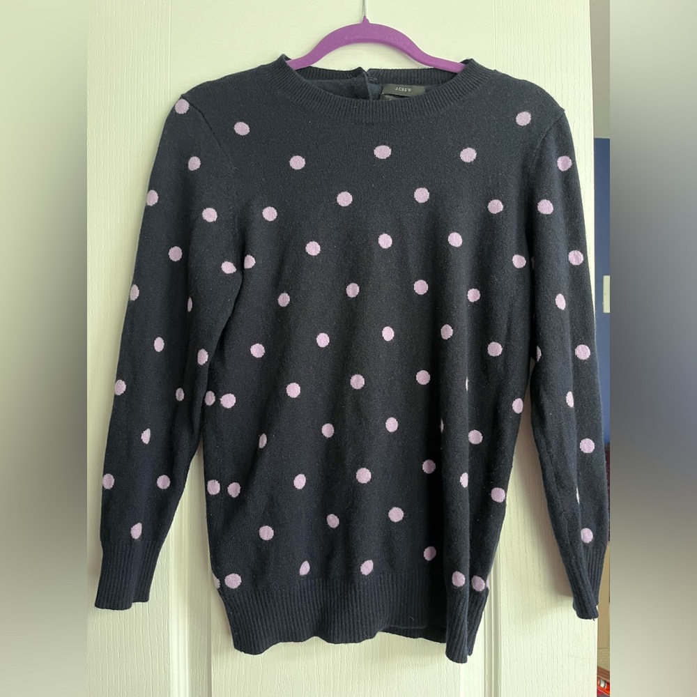 J Crew polka dot cashmere sweater